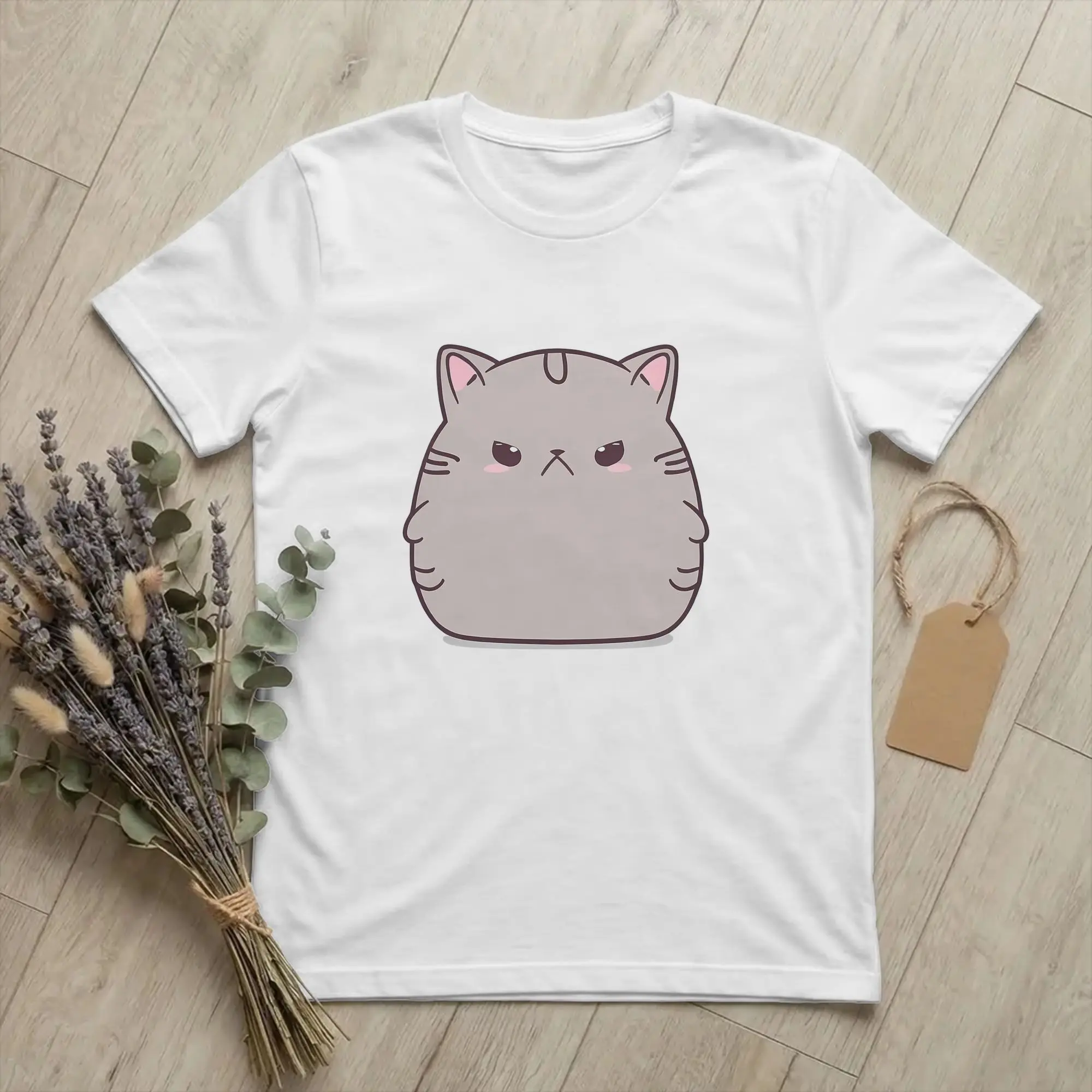 Streetwear  Angry P-Pusheencats T-Shirt For Men Women O-neck Short Sleeve Tops  100%Cotton Summer Tops Shirts