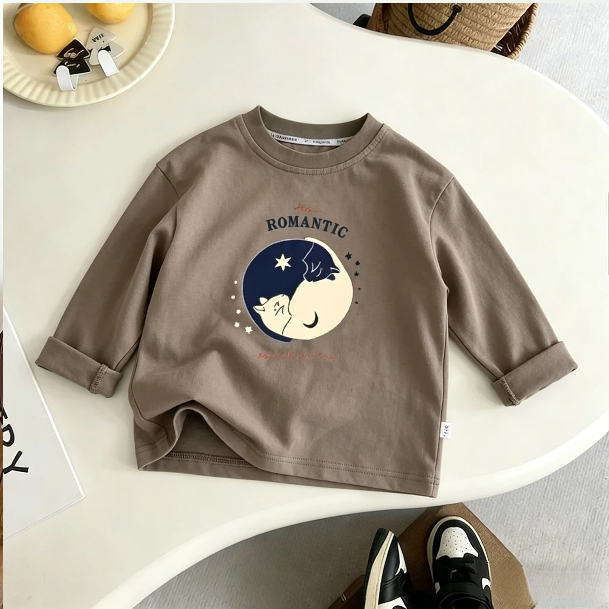 Children Cartoon Print Long Sleeve T Shirt Cotton Tee Versatile Casual Kids Tops Short Sleeve Tees Kid Summer Clothing Loose Top