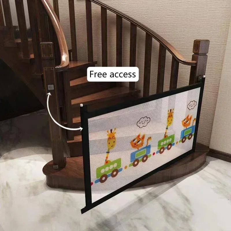 Pet Isolated Network Dog Safety Fence Breathable Mesh Folding Barrier Stairs Gate Playpen Dog Fence Baby Gate For Home Stairs - view 2