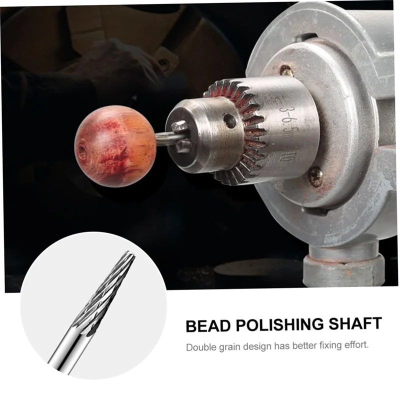 WORTHOWN-3-Piece Bead Polishing Drill Rod, Steel Construction With Cylindrical Grind And Fixed Needles