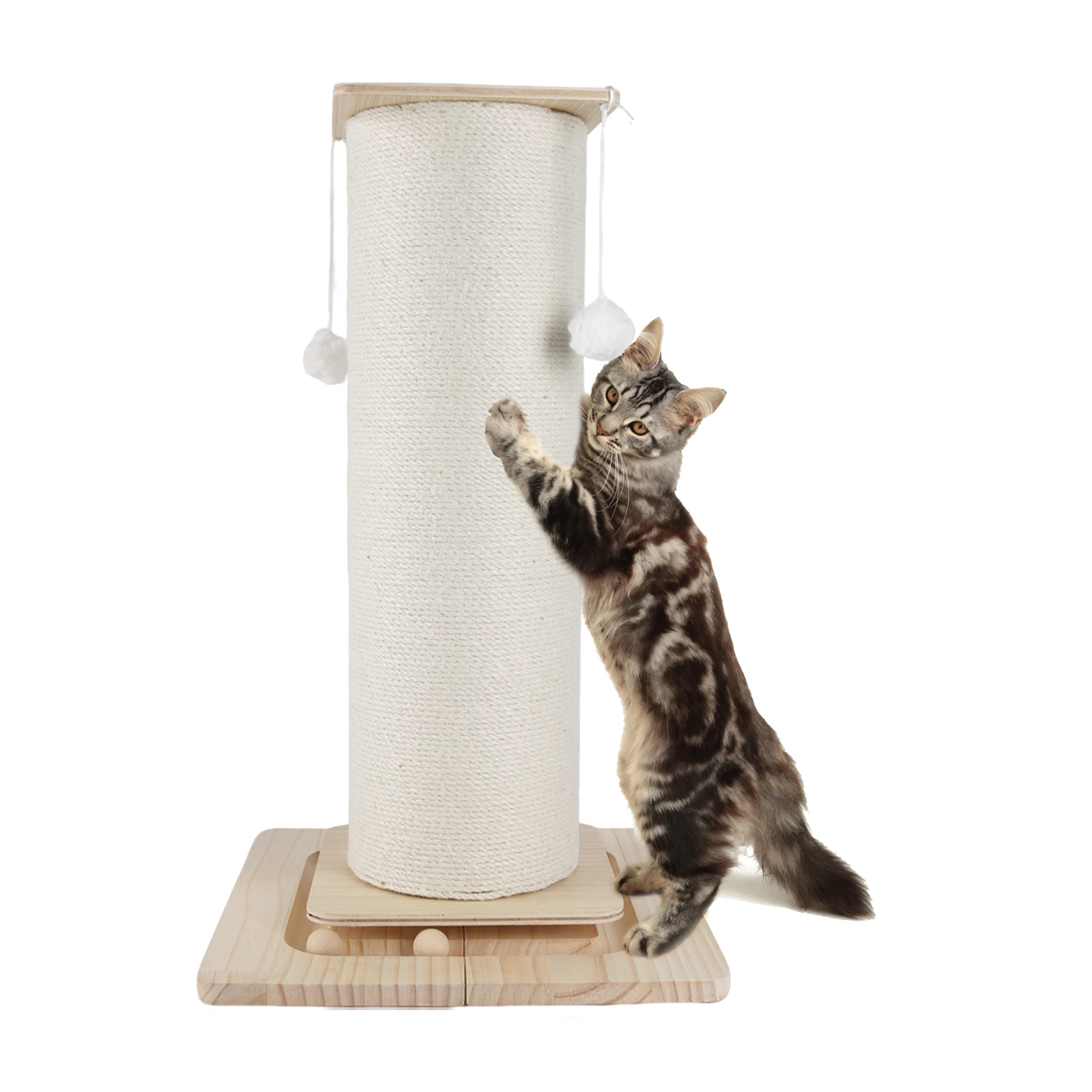 1-delige verticale sisal kattenklimpaal, modern en stabiel design, krabpaal voor katten, 60cm/80cm - afbeelding 2