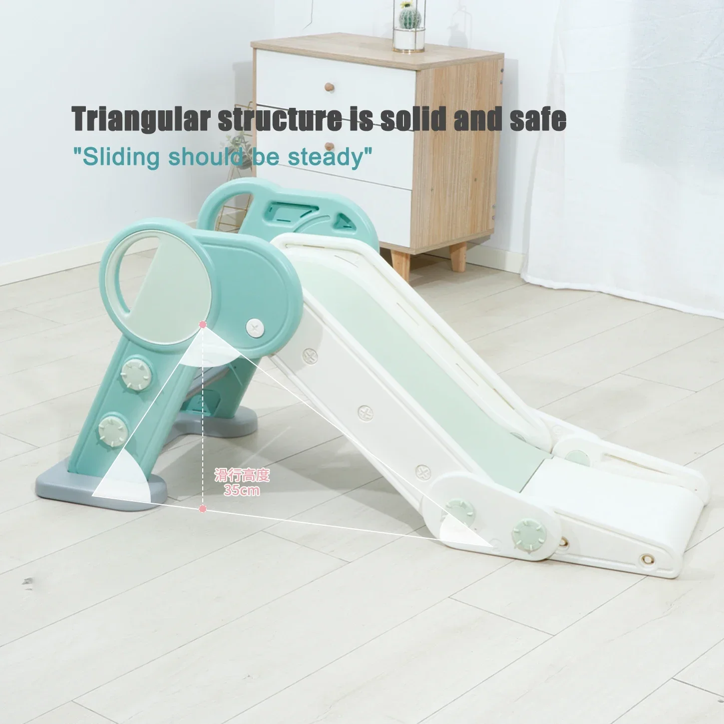 Kids Slide for Toddlers Age 1-3 Plastic Folding Indoor Small Freestanding Slide Easy Assemble Children Climber Play Set Toy