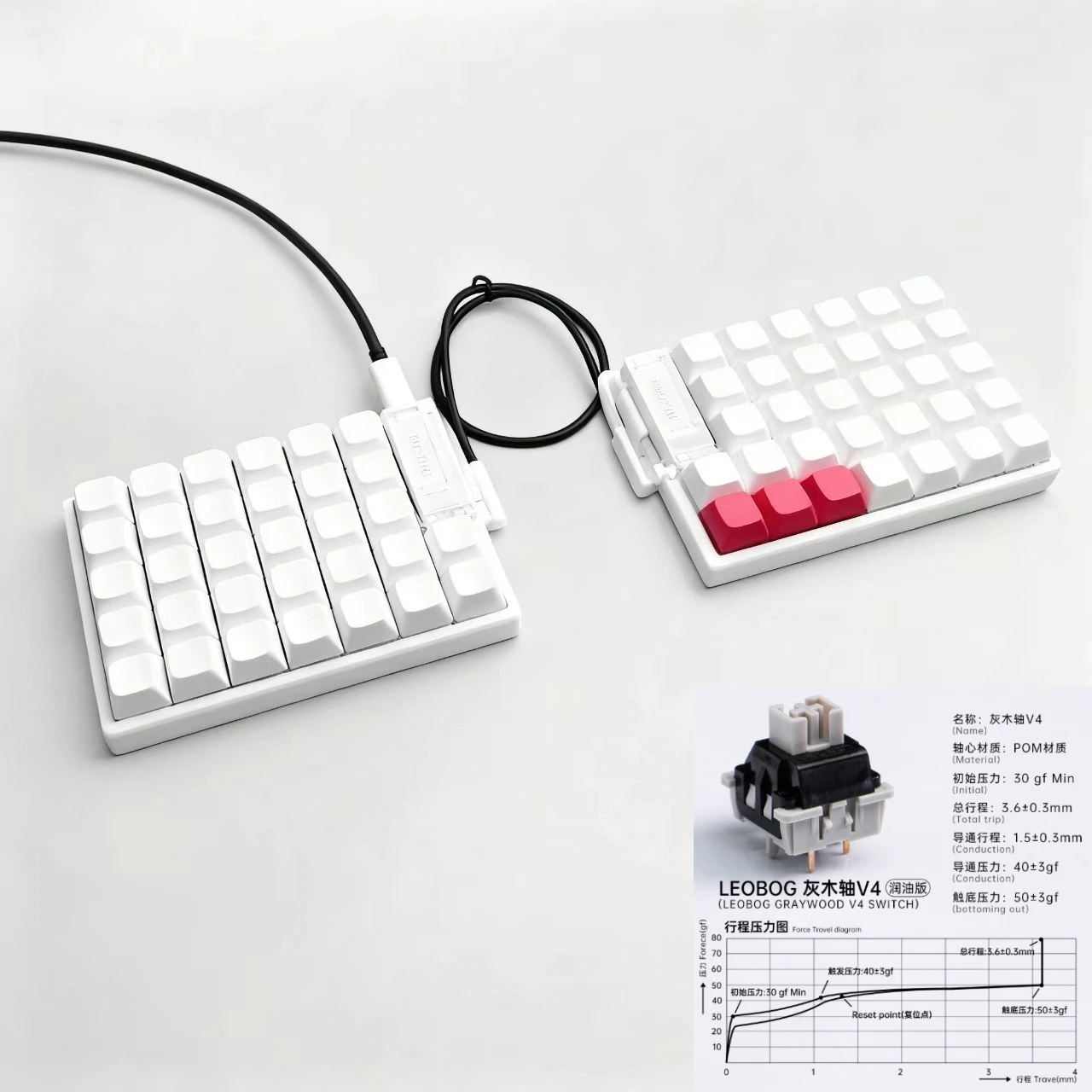 FelixKeeb 64キー Planck Split キーボード RP2040 Helix ホット