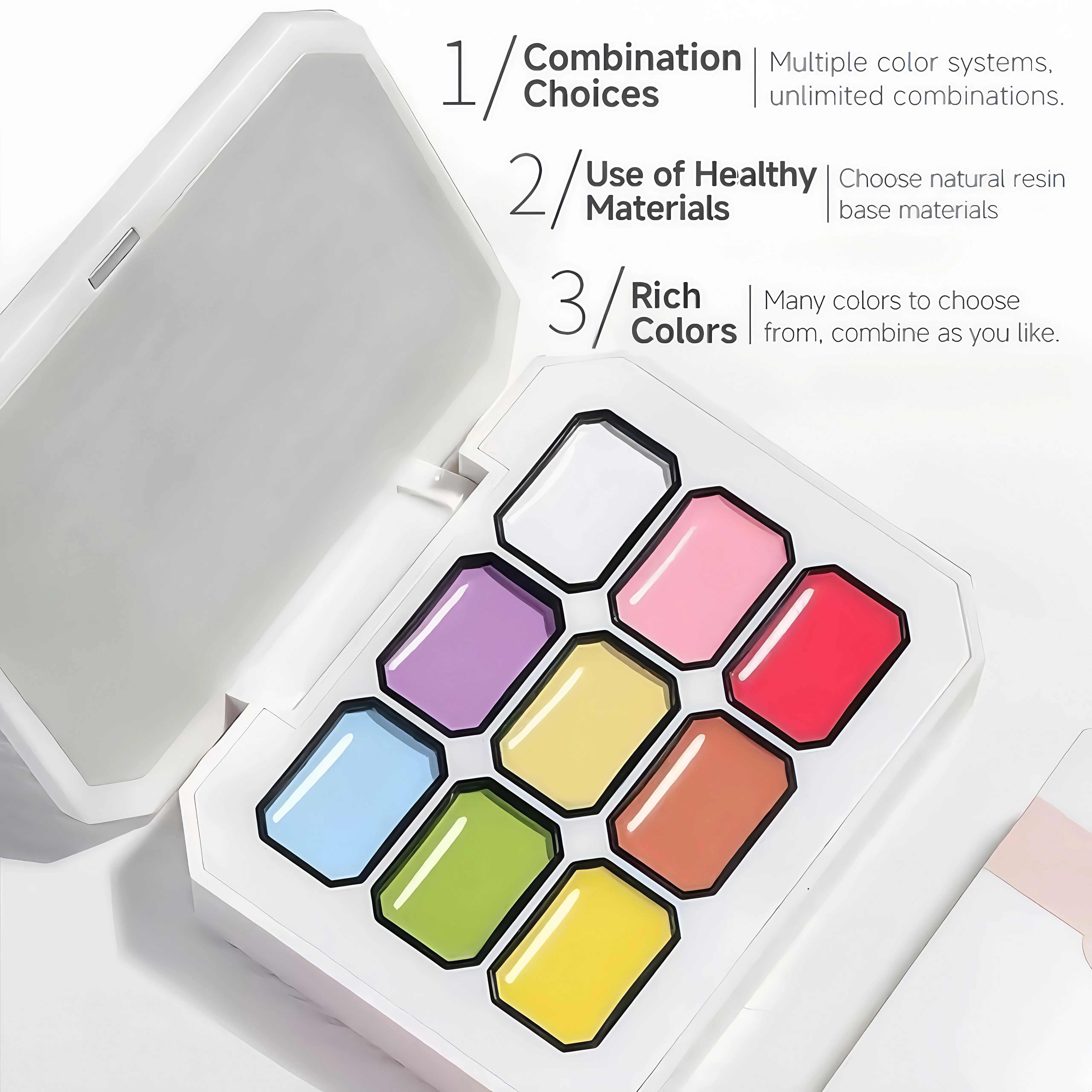 

9-цветный гель для дизайна ногтей в упаковке, прочный градиентный эффект крана, идеальный подарок для s, предназначенный для маникюрных салонов