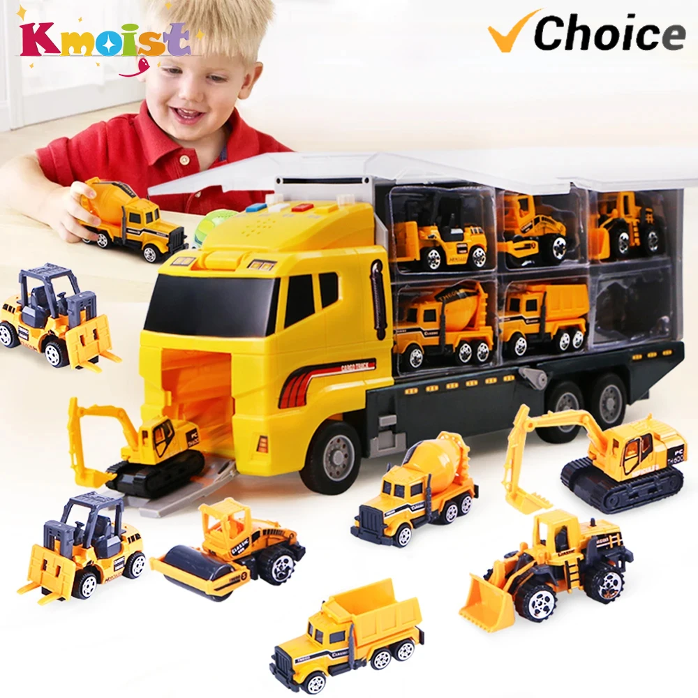 

6 шт./компл., игрушки, модель автомобиля, инженерная техника, пожарная машина, детские игрушки для мальчиков, ранние развивающие Монтессори, рождественские подарки