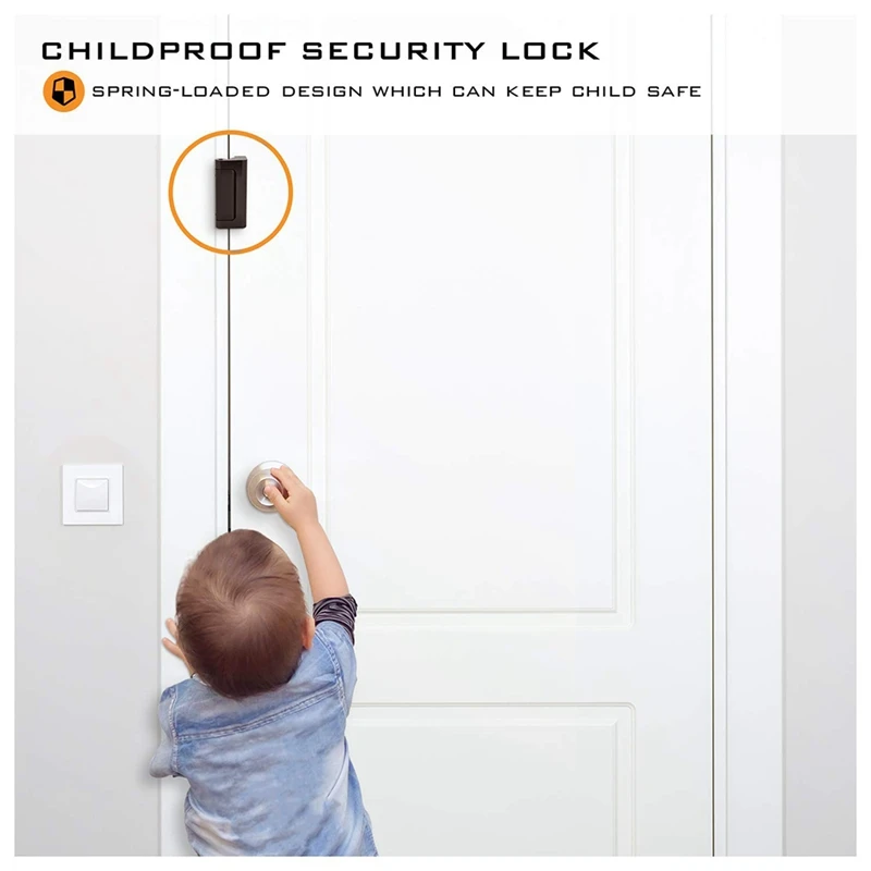 Door Reinforcement Lock Stop Childproof Construction 3 Inch Stop Childproof Black