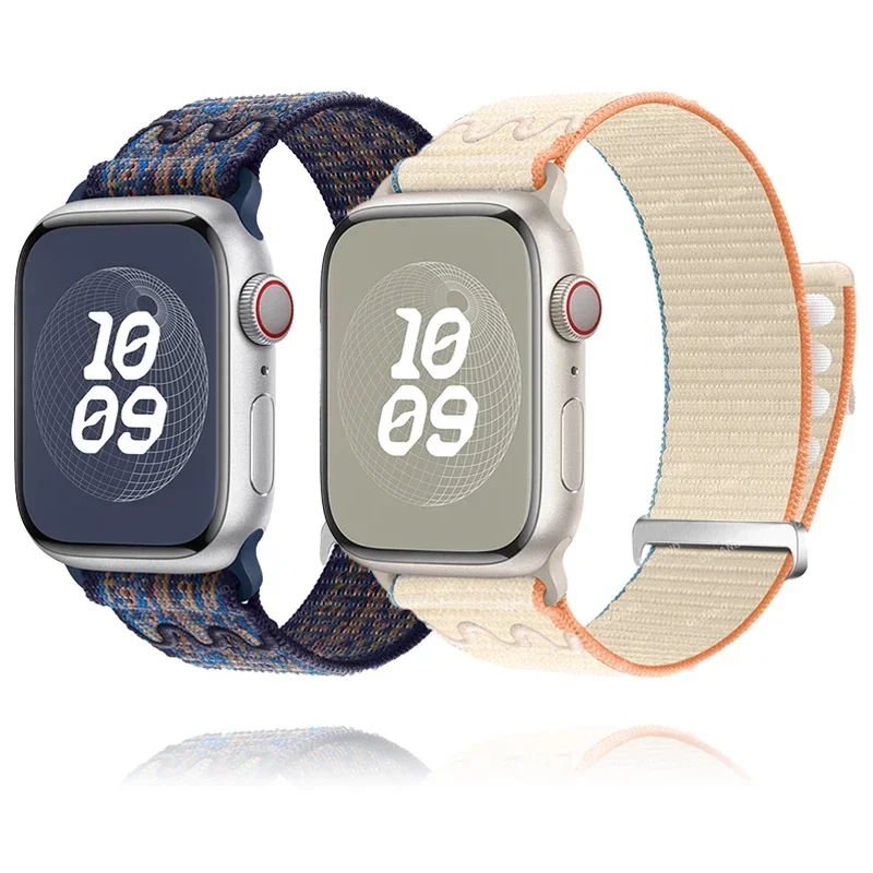 Bracelet en nylon pour Apple Watch Series 10, 9, 8/7, 40mm, 41mm, 44mm, 45mm, 49mm, Ultra, 2 Loop Strap, iWatch Series 6, 5, 4, SE, 42mm, 46mm Band