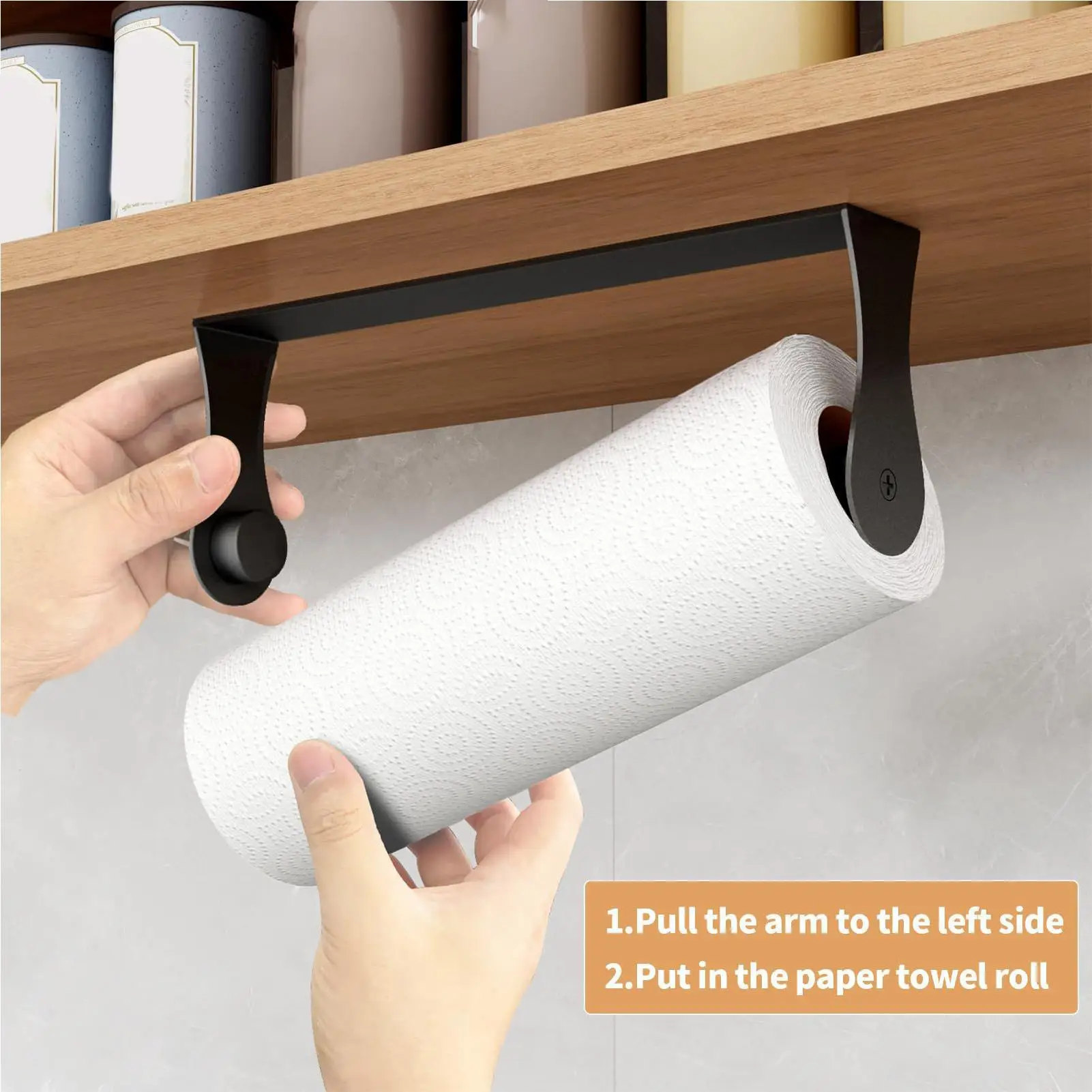 Paper Towel Holders Organizer Wall Mount Towel Tissue Napkin Holder Bar For Kitchen Bathroom Pantry Laundry Room Office Garage