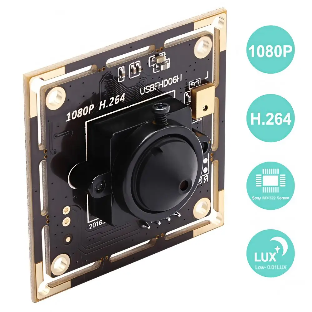 ELP 2MP 1080P Ultra Low Light USB Camera Module IMX323 0.01Lux 3.7mm Mini Pinhole Lens OTG UVC Webcam for Security