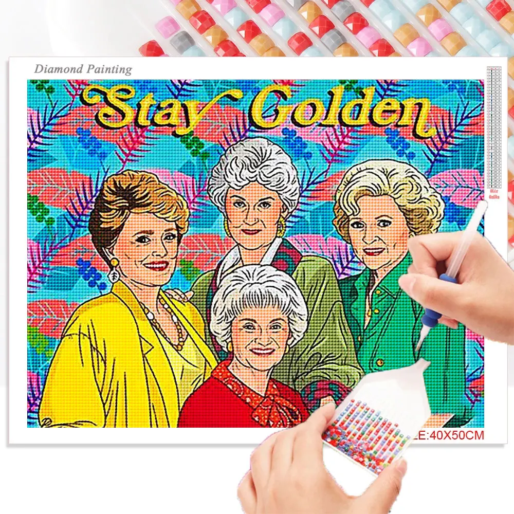 Diamond Painting The TV Show Golden Girls Diamond Mosaic Art for Adults Full Drill Rhinestones Paint with Diamond Home Decor