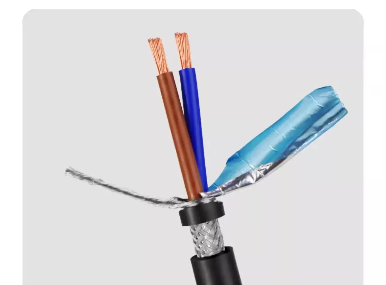 5/10M RVVP Shielded Cable 26/24/22/20/18/17AWG 2/3/4/5 Core Shielded Control Signal Copper Wire PVC Audio Cable