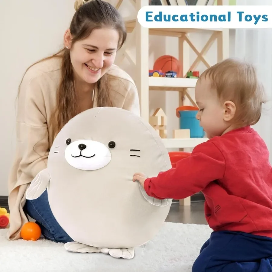 MaoGoLan 5Pcs Fat Seal Plush with 4 Babies Inside - 20 Giant Ultra Soft Seal Stuffed Animal Throw Pillow - Squishy Mother-Babie