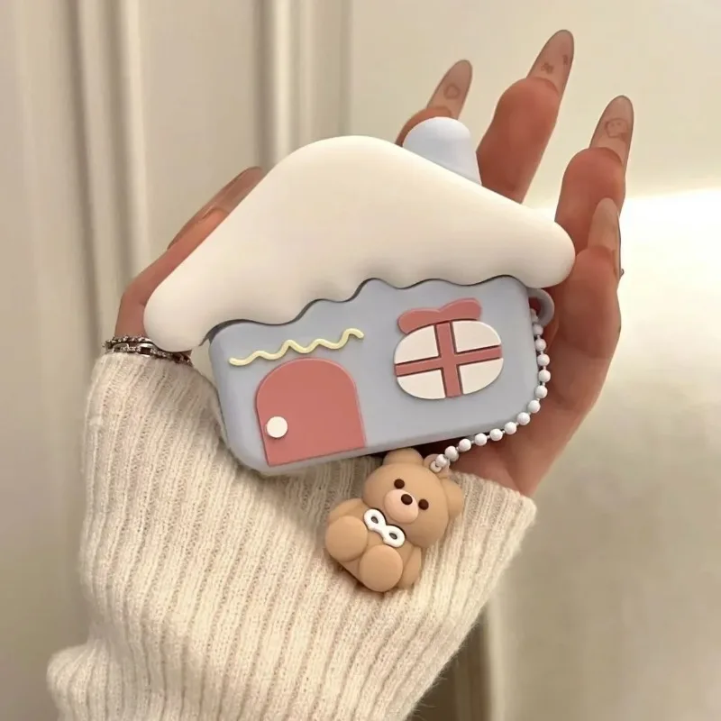 

Funda For AirPods 4 Cute Snow House Bear Bluetooth Earbuds Charging Box Protective Earphone Cases Cover For Airpod Pro 2 1 2 3