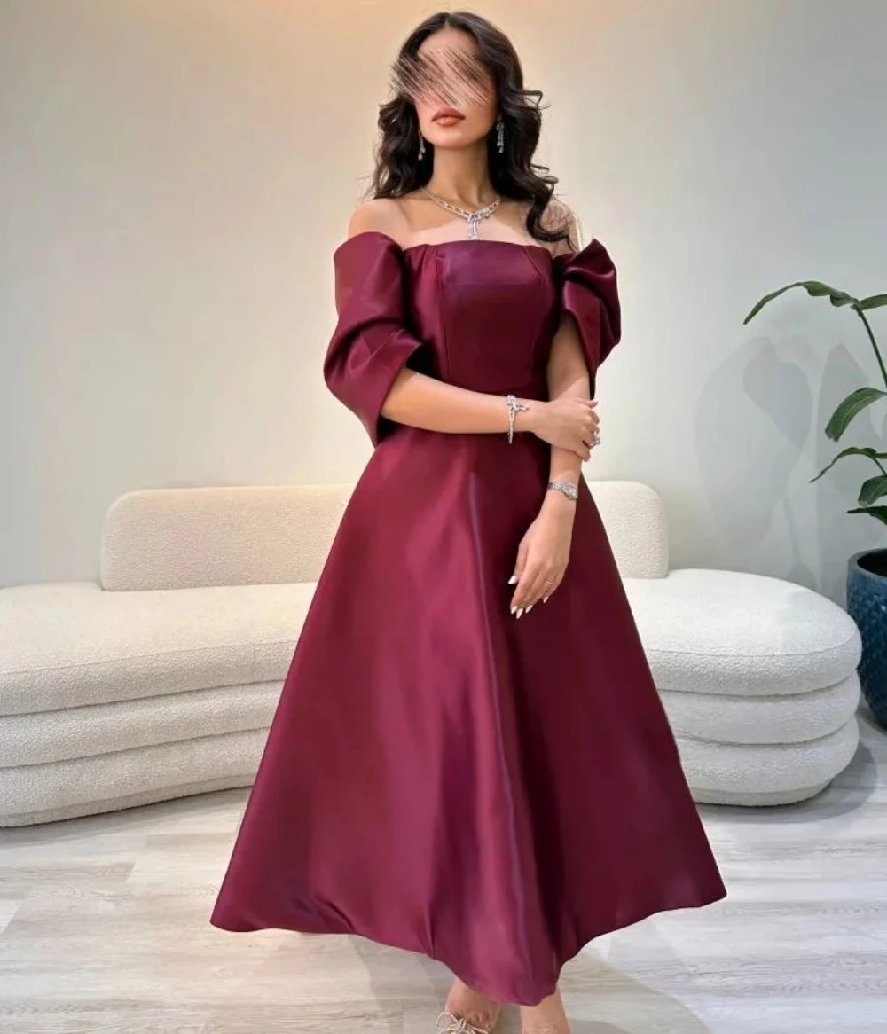 Lovestory Real Images Strapless Prom Dresses Big Bow Wrap Hot Drill Saudi Arabia Women Wear A Line Satin Evening Gowns