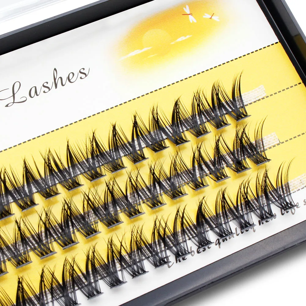High Quality 20D/30D Lashes Cluster Eyelash Extension Natural Long Black 3D Volume Faux Bunche Individual Grafting Makeup Cilias