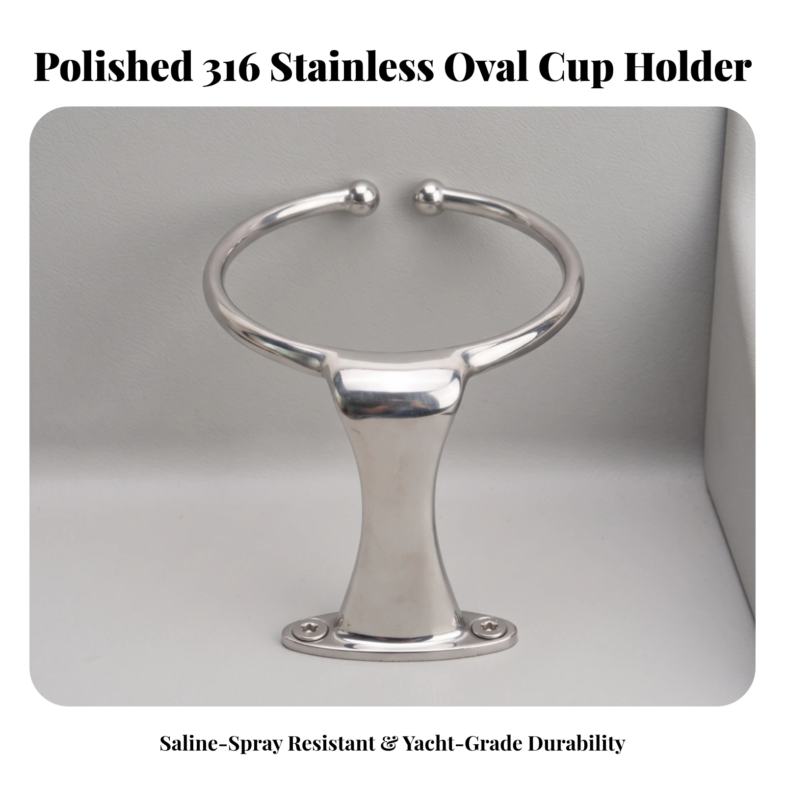 Cup Holder with Wall Mount Bracket Marine-Grade Wall-Mounted Cup Holder Corrosion-Resistant Stainless Steel for RV Travelers - view 5
