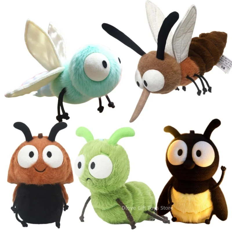 

Креативные плюшевые игрушки от комаров, кавайная мягкая ошибка с злым лицом, куклы, светлячок, гусеница, божья коровка, стрекоза, подарок для детей, рождение