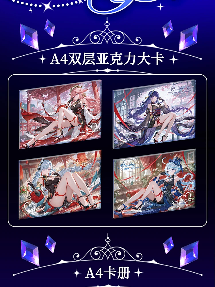 Wholesale 2025 Newest Goddess Story A5 Size Qingren Goddess Acrylic Card Board Waifu Glass Yae Miko Doujin Toys Artboard Gifts