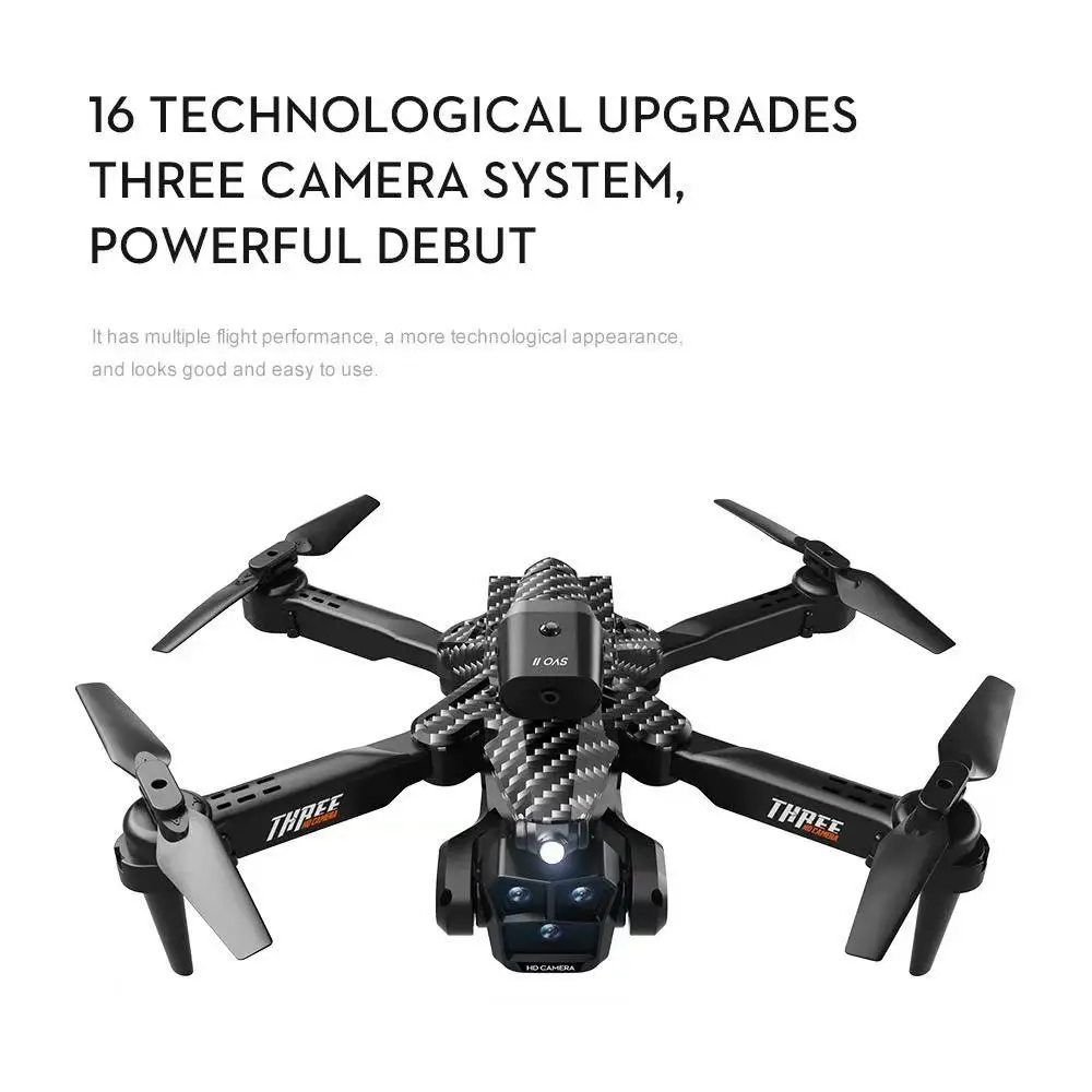 drone came Drone Foldable RC Quadcopter 3 Camera 4-Way Obstacle Avoidance 5G WiFi FPV Optical Flow Hover Professional for Adults