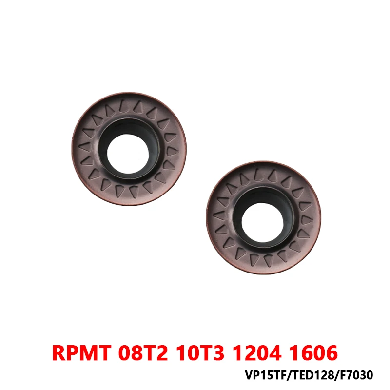 10PCS Inserts RPMT1204 RPMT10T3 RPMT1606 RPMT08T2 MOE-JS VP15TF F7030 TED128 RPMT CNC Round Carbide Blades Lathe Turning Cutting