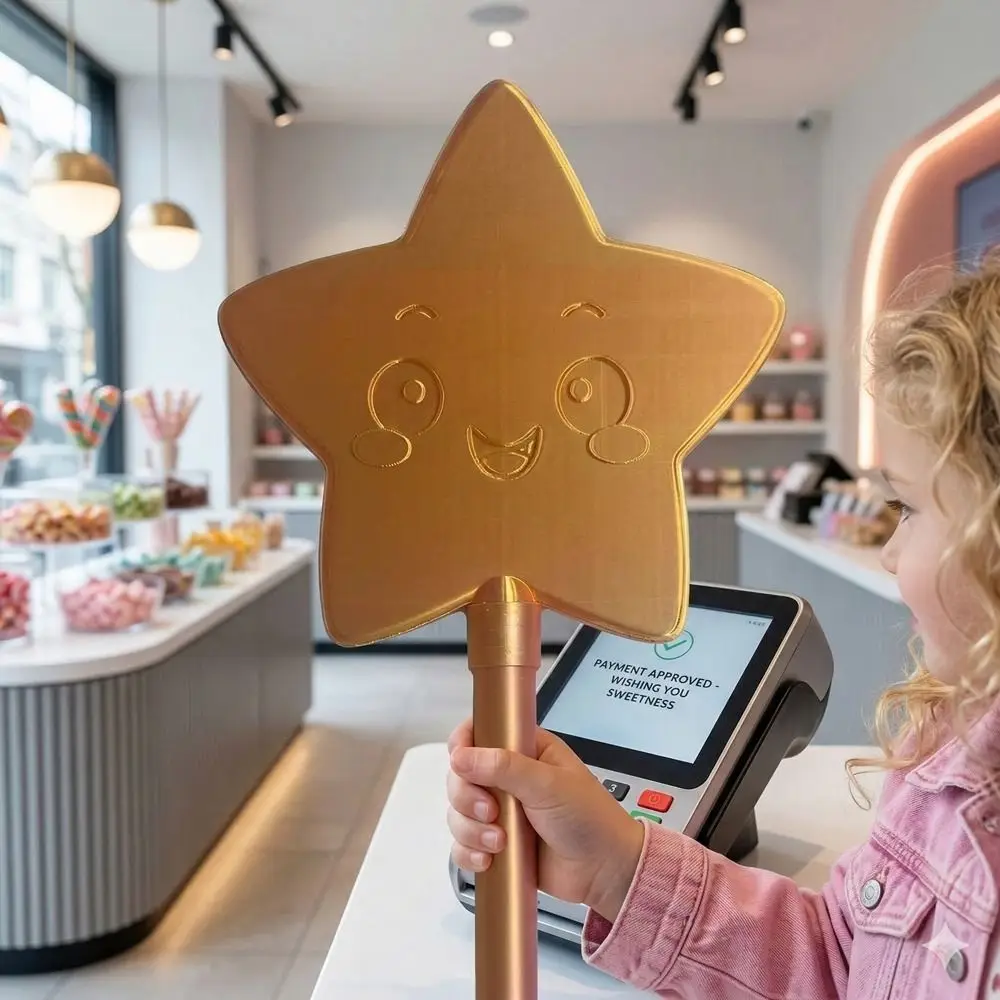 Portable 3D Printed Wand Tap To Pay Cute Funny Contactless Credit Card Holder Lightweight Decorative Star Wand Card Holder
