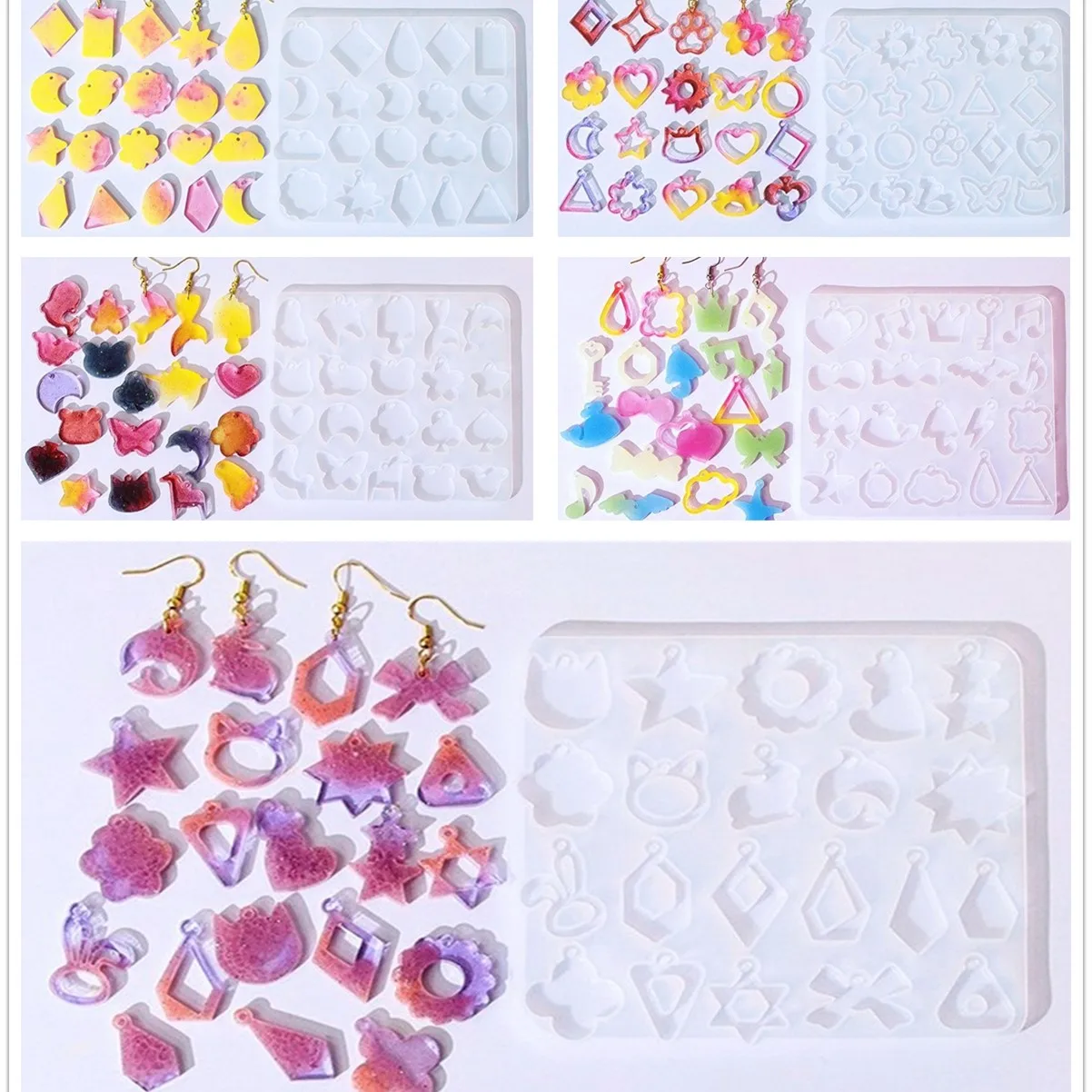 Подвеска силиконовая форма кошка звезда луна дельфин бант бусины серьги снежинки DIY изготовление ювелирных изделий Подвеска силиконовая форма кошка звезда луна дельфин бант бусины серьги снежинки DIY изготовление ювелирных изделий