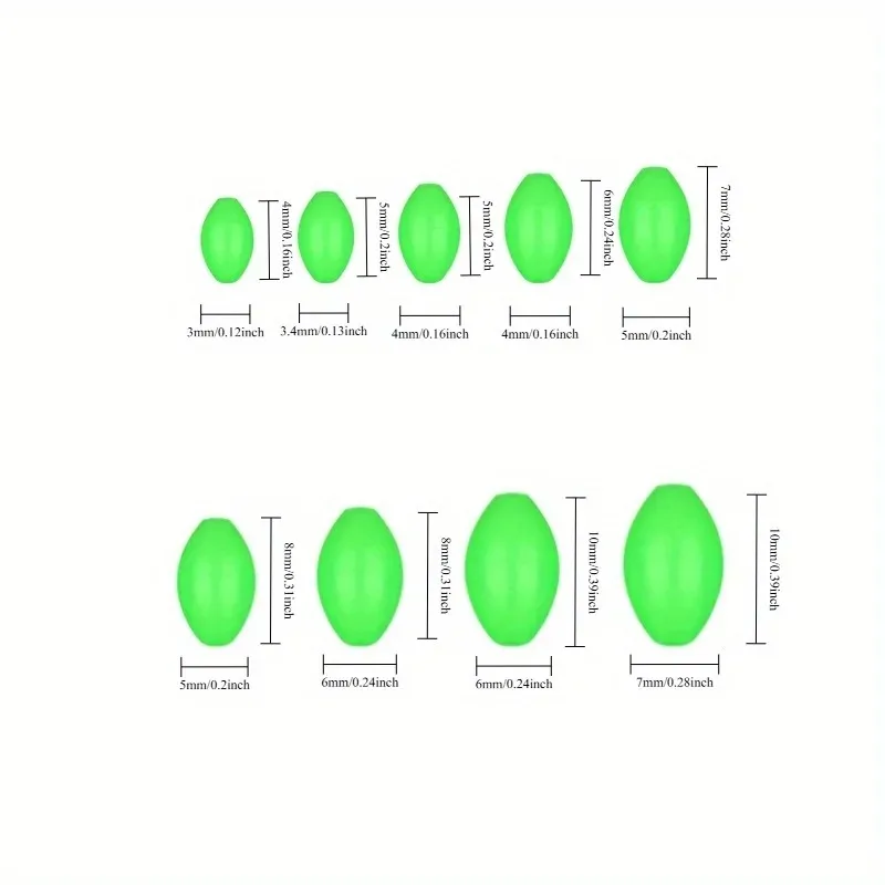 /400/900 조각 미끼 올리브 비즈 형광 야간 조명 플라스틱 미끼 비드 세트 충돌 방지 비즈 및 보호 비즈 포함