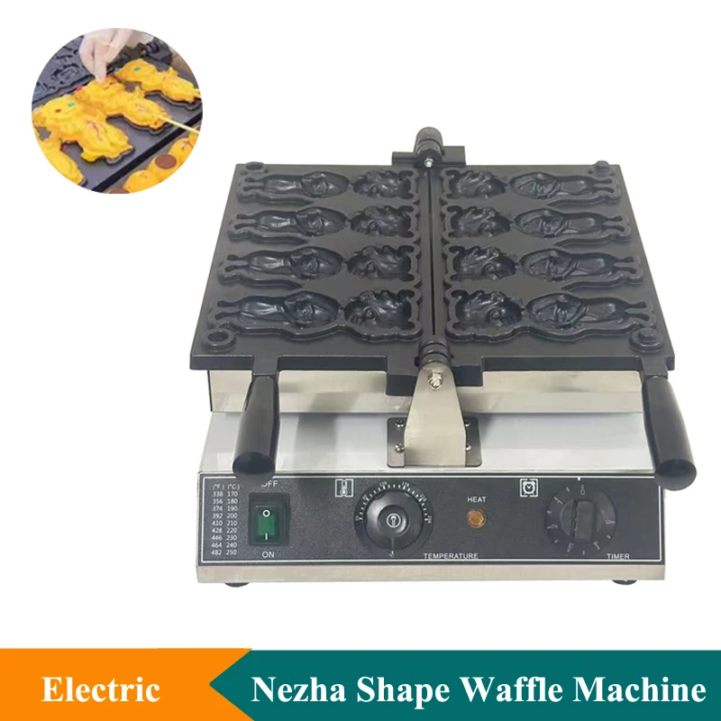 

110V 220V Electric Nezha Shape Waffle Machine Stainless Steel Nezha Waffle Maker Machine Gas Heating Waffle Bread Machine