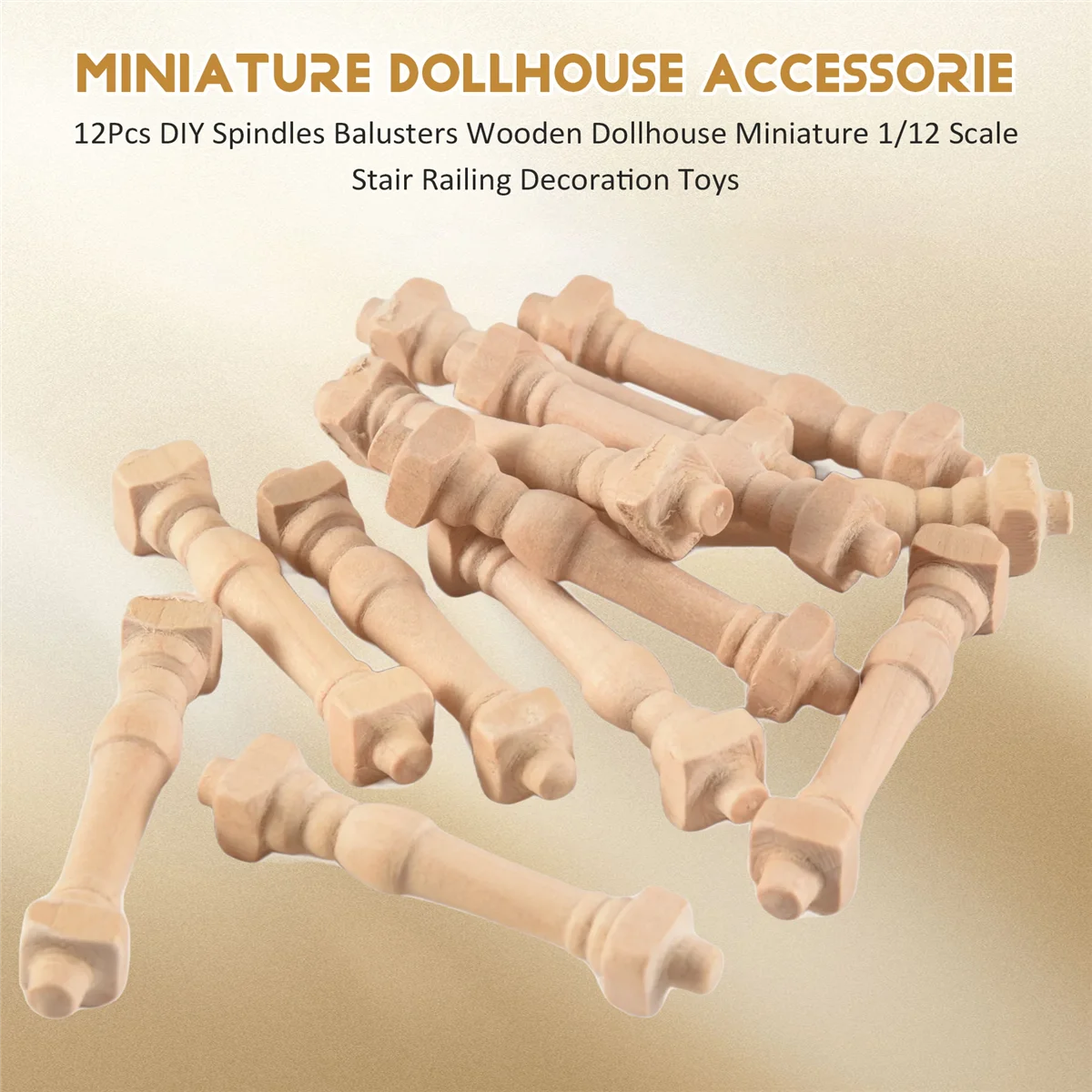 Melhores 12 pçs diy eixos balaústres de madeira casa de bonecas em miniatura 1/12 escala escada corrimão decoração brinquedos