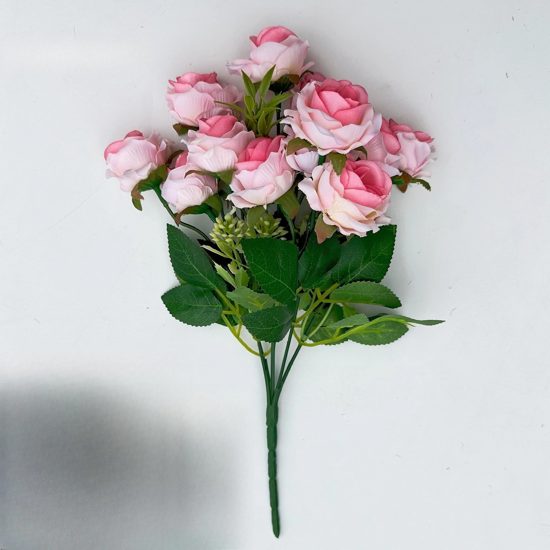 15 Köpfe Künstliche Seidenrosen Brautstrauß für Heim, Hochzeit, Blumenarrangement, Garten, Künstliche Blumen, DIY-Geschenk, Deko – Detail 11