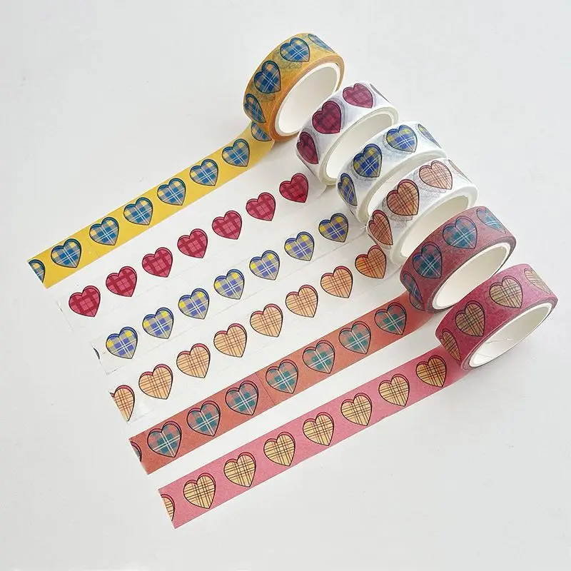 

Custom. Custom Ins Korean Cute Heart Cartoon Washi Tape Hand-Tearable Tape Journal Tape Stickers Full Roll