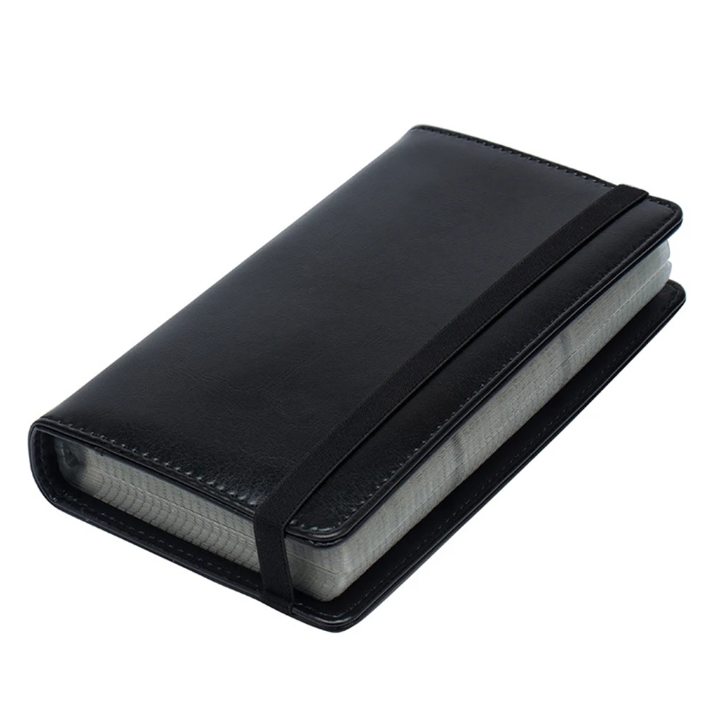 

Large Capacity Business Card Holder Creative Black Pu Case For Cards Storage Modern Simple Design Perfect To Store
