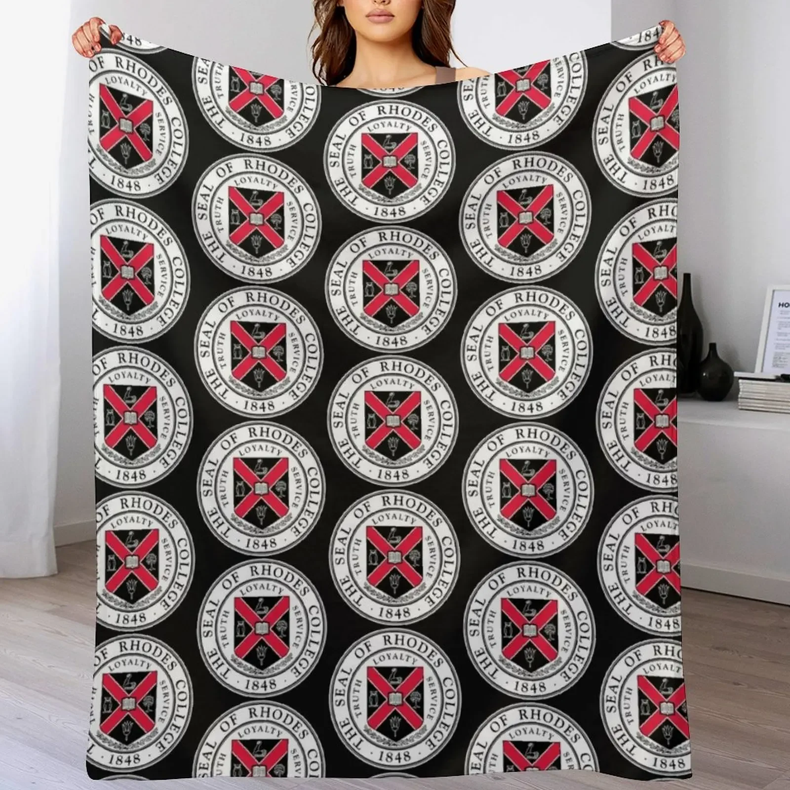 

Rhodes College Seal Throw Blanket Luxurious Soft Blanket Holiday Gift for Family