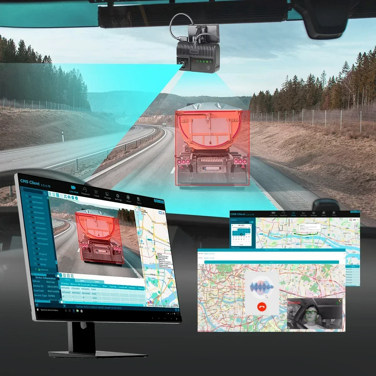 

2026 NEW STONKAM Video Recording Car GPS Tracking Device With Dash Camera 4G 2K WIFI Dash Camera Smart Truck Dash Camera