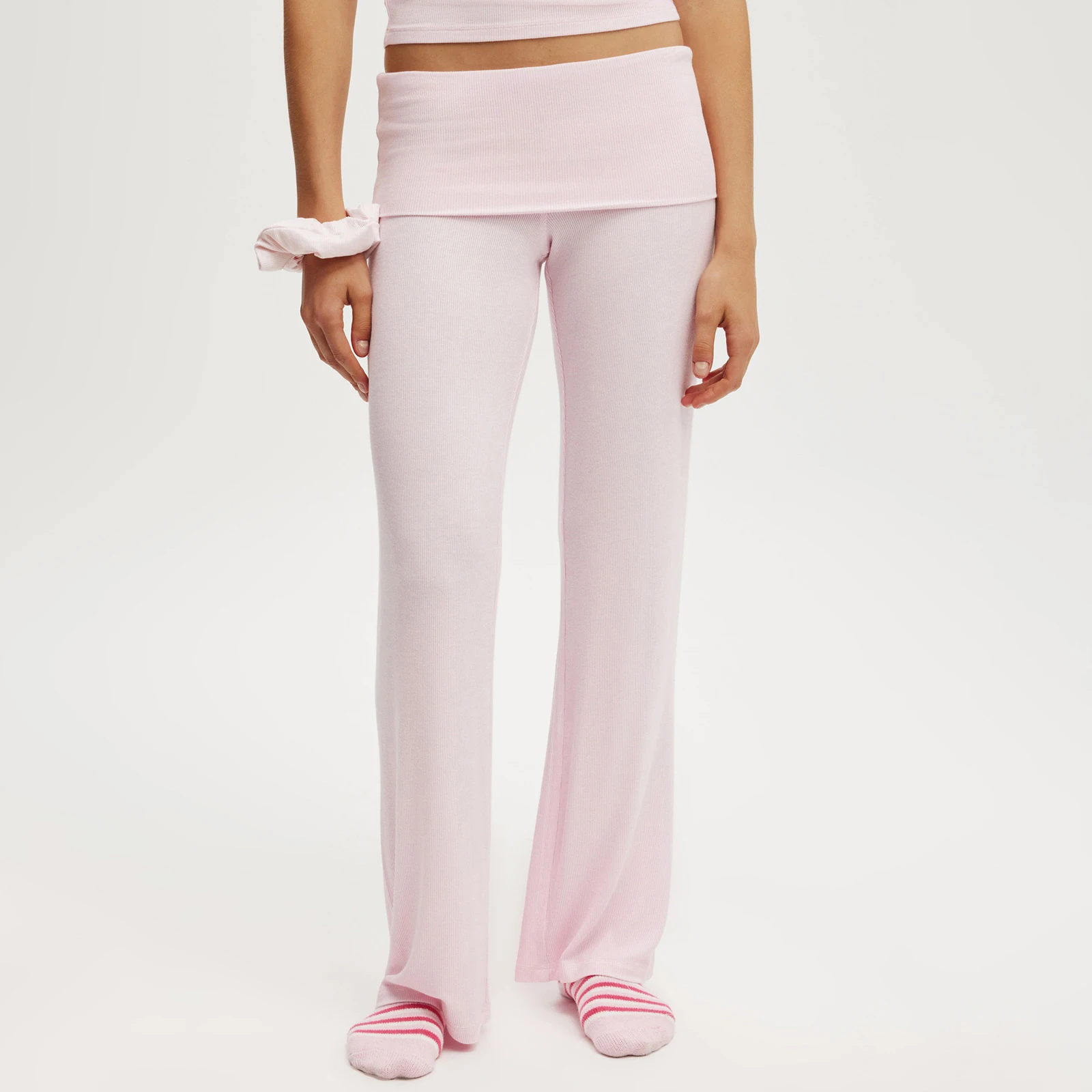 سراويل صيفية ربيعية طويلة للنساء سراويل عالية الخصر مع حزام خصر عريض مريح مستقيم الساق للارتداء اليومي