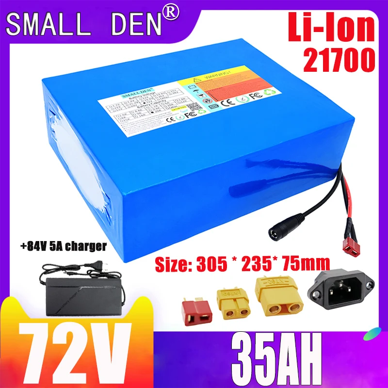 New 72V 35Ah original 21700 lithium battery pack with built-in BMS 0-3500W motor and high-power rechargeable battery tax exempt