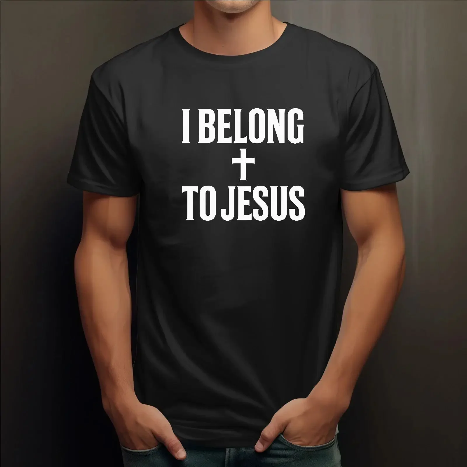 Ich gehöre zu Jesus Herren T Shirt Hommage Christus Gott versch Größen Farben Damen vintage Washed Soft designer clothes