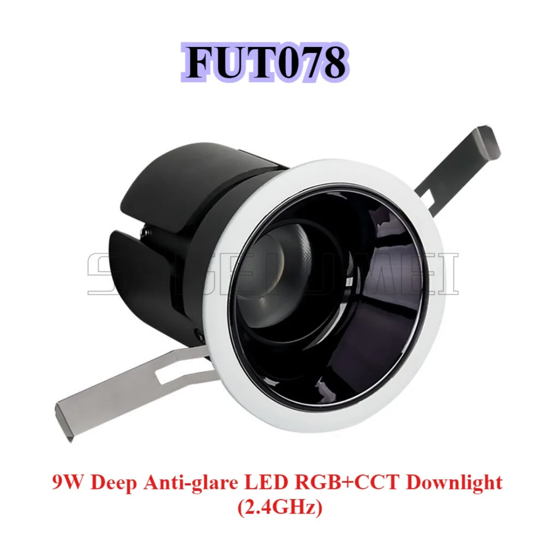 MiBoxer FUT077/77ZR/78/78ZR/79(Waterproof IP54) 9W Deep Anti-glare LED RGB+CCT Downlight (2.4GHz) High CRI COB LED Chip 2.4G RF
