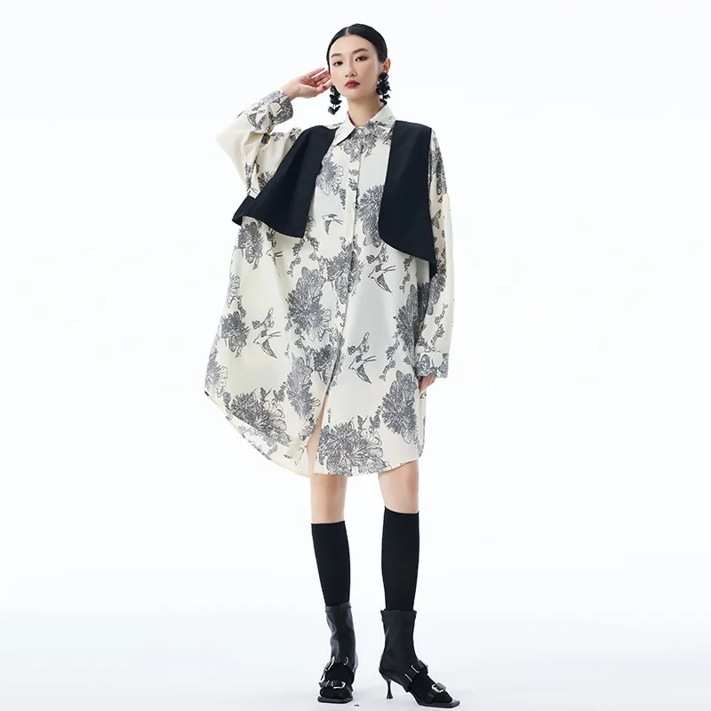 SuperAen Mode Gedruckt Kleid für Frauen Sommer Neue Koreanische Stil Lose Beiläufige Hemd A-line Kleid