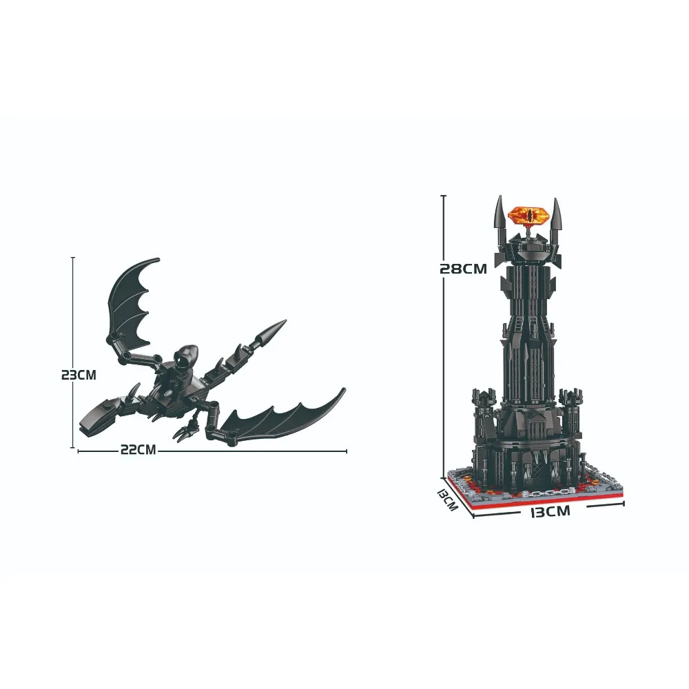 816 قطعة قطع الدائري الوحش التنين لورد برج الظلام نموذج اللبنات لعبة أطفال أطفال هدايا عيد الميلاد الطوب