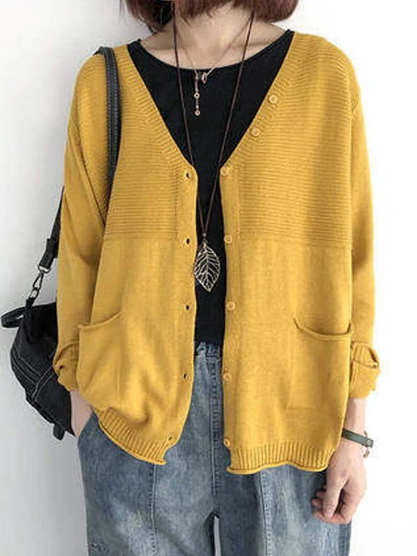 

Korean Sle Knitted ort Cardigan Women's Inner Wear Sweater Spring Autumn New ular Women's ort Top Button Design V-Ne...