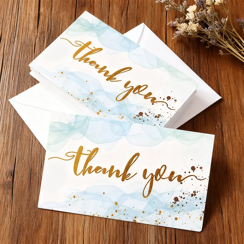 بطاقة تهنئة 50 قطعة بطاقات شكر التعبئة والتغليف ديكور حفل زفاف احتفالي دعوة الأعمال التسمية #2
