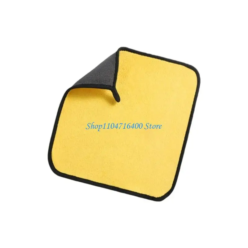 y1gd Thick Double Texture Vehicle Drying Towel Rapid Moisture Absorption Streak Proof Cleaning for Automotive Use