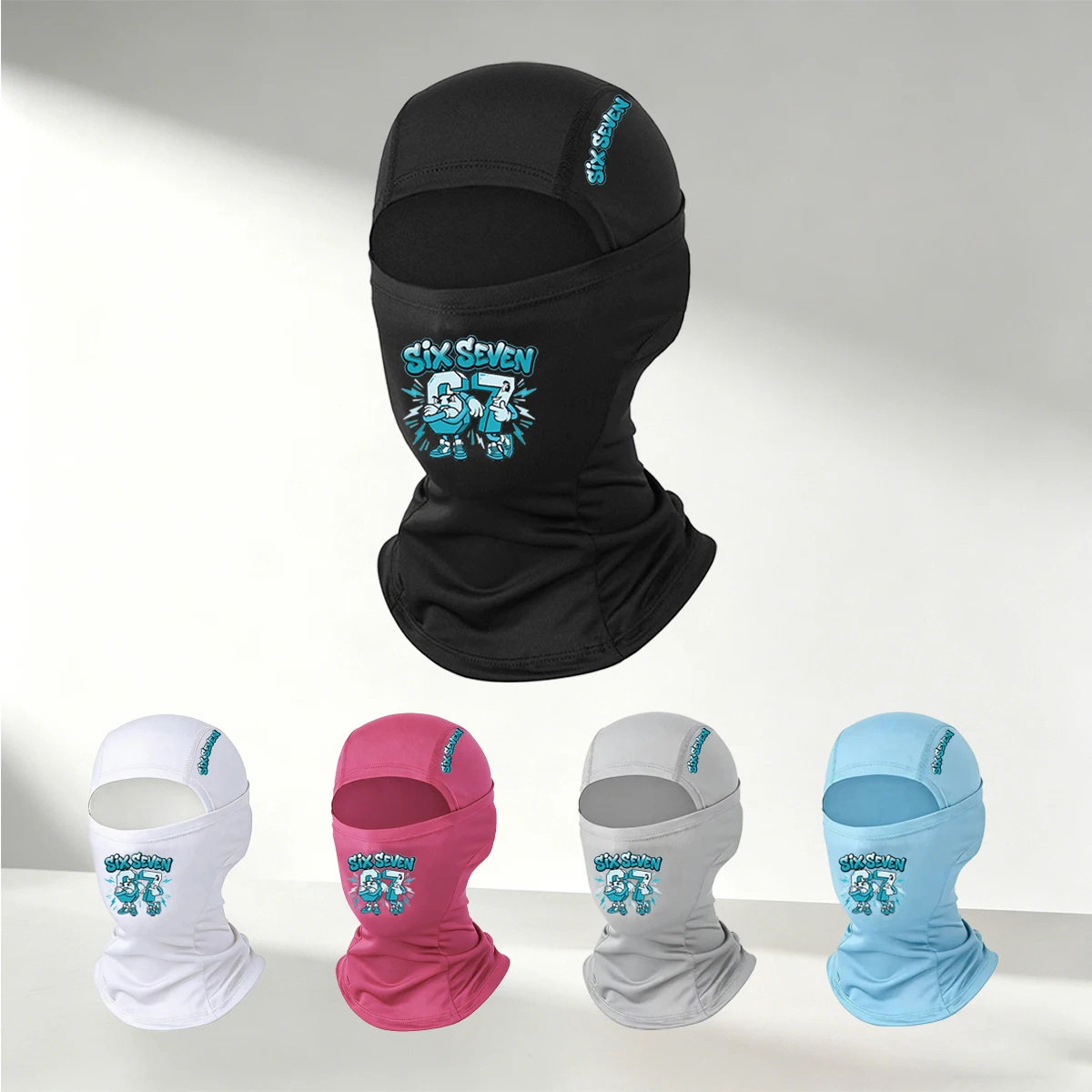 1/2/3/4/5 PC graffiti 67 printed balaclava hat, breathable face mask, street style hood for bicycles and motorcycles