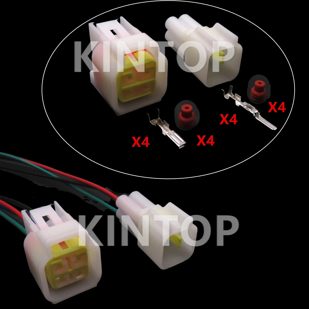 1 Set 4 Pins Auto Wire Waterproof Socket AC Assembly FW-C-4M-B FW-C-4F-B FW-C-4M-W FW-C-4F-W Car Throttle Knob Speed Switch Plug