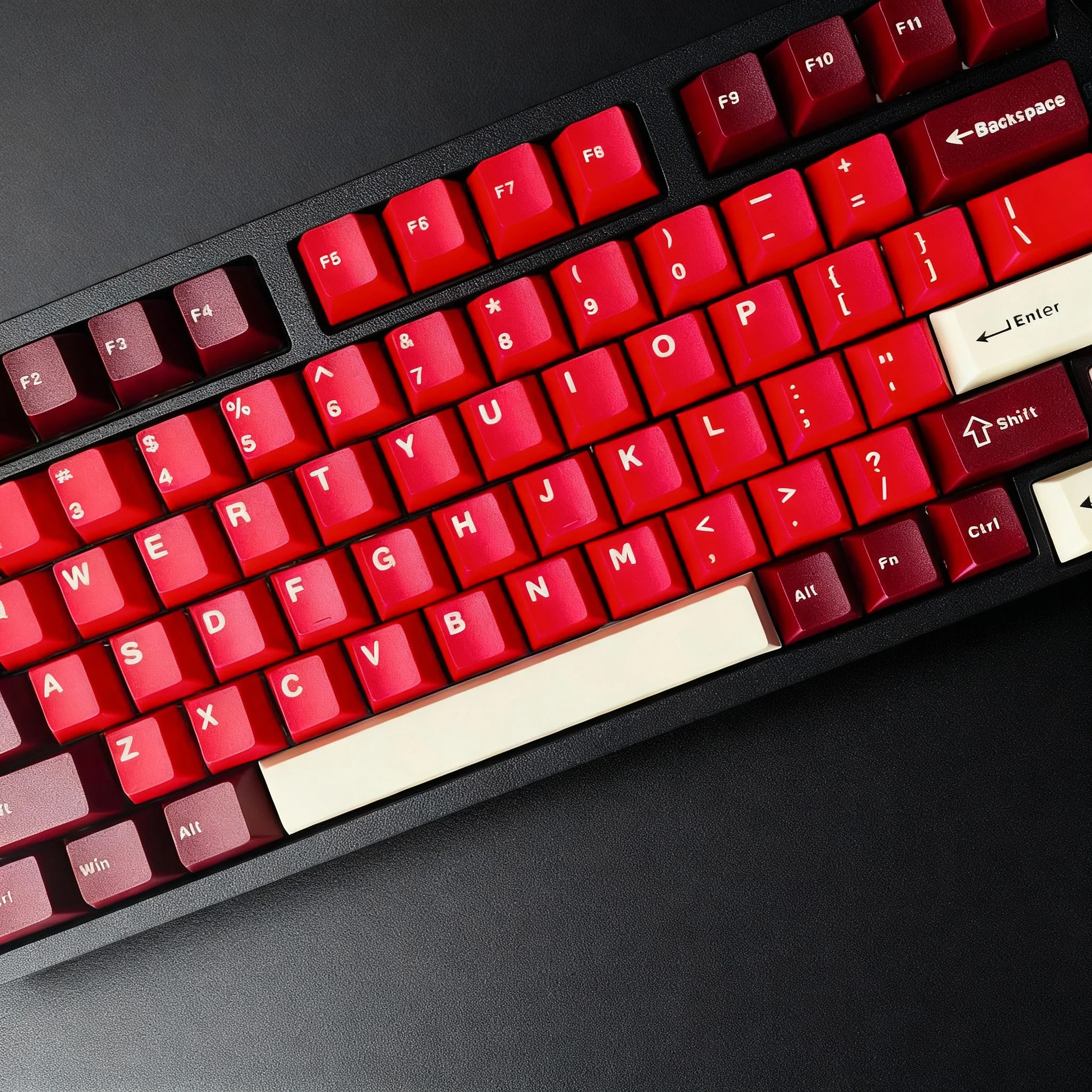 Колпачки для клавиш PBT Double Shot, 126 клавиш, светло-красный профиль ветчины и вишни, колпачки для клавиш в минималистском стиле для переключателей Cherry MX, игровые клавиатуры