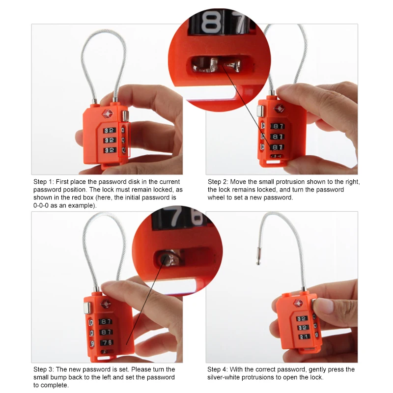 Цифровой замок с паролем TSA, замок со стальной проволокой, таможенный кодовый замок для дорожного чемодана, багажа