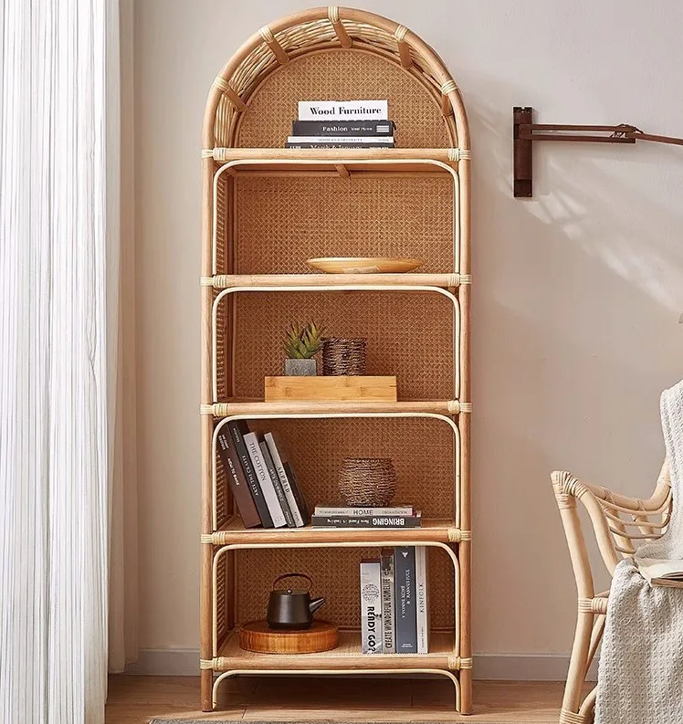 

Nordic style decorative floor bookshelf corner bamboo shelf