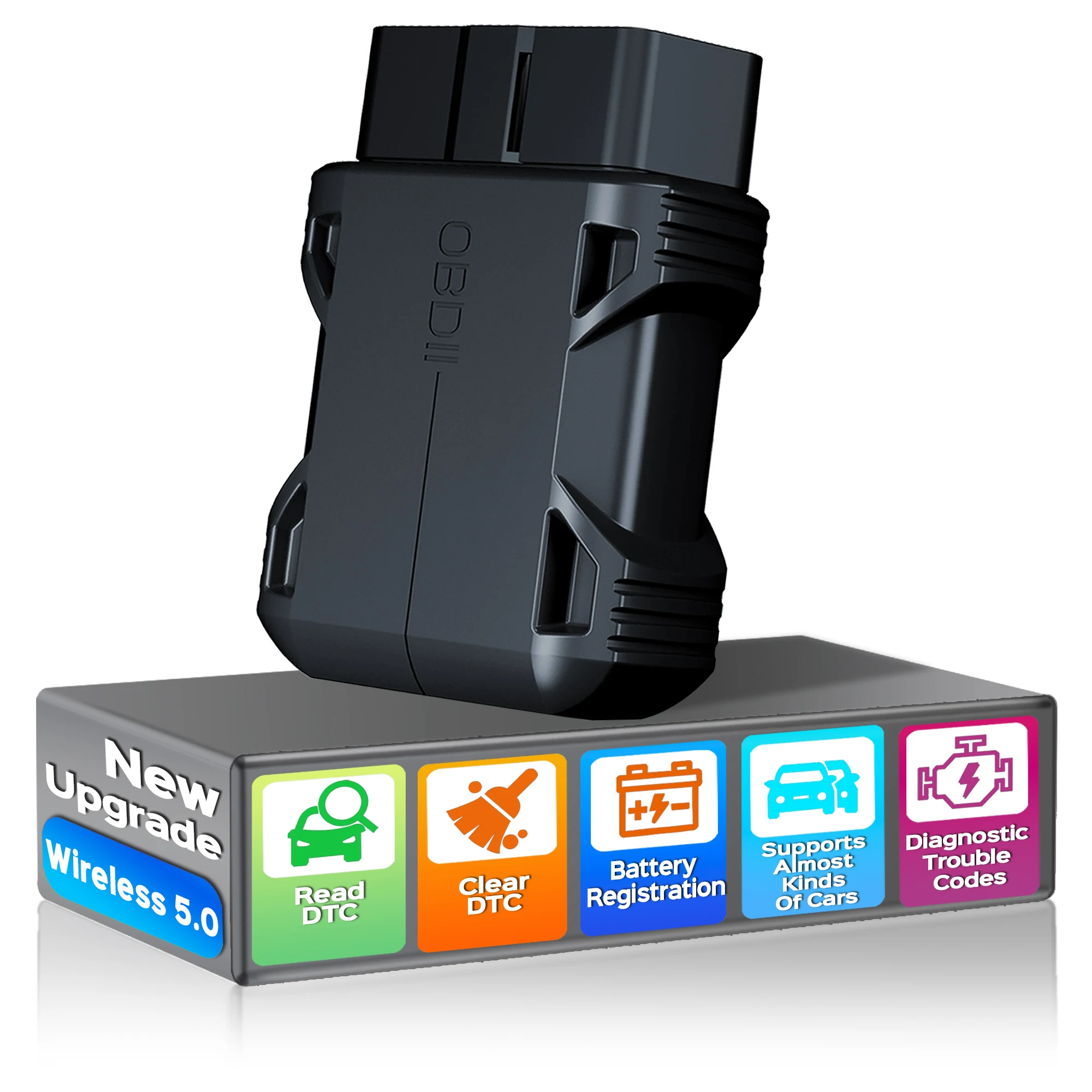 

OBD2 сканер Bluetooth 5,0 автомобильный диагностический сканер для iOS iPhone Android проверка света двигателя сброс кода OBD II