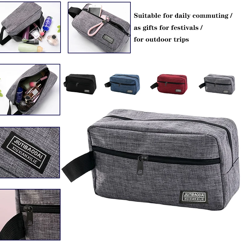 대용량 방수 휴대용 여행용 화장품 가방 회색 남녀 공용 욕실 수납 정리함
